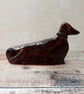 Daschund Sausage Dog handmade pottery Dog