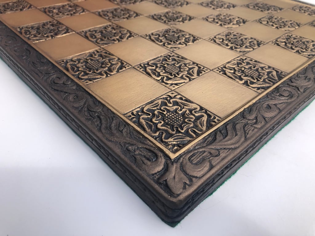 Large Chess Board - Antique Gold and Aged Bronze metallic effect - York Rose