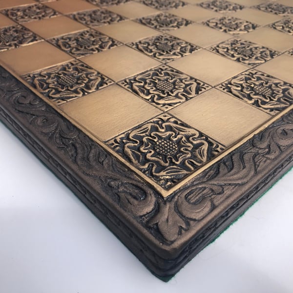 Large Chess Board - Antique Gold and Aged Bronze metallic effect - York Rose