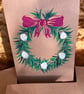 Hand painted Seaglass Christmas Wreath card  - Image 6