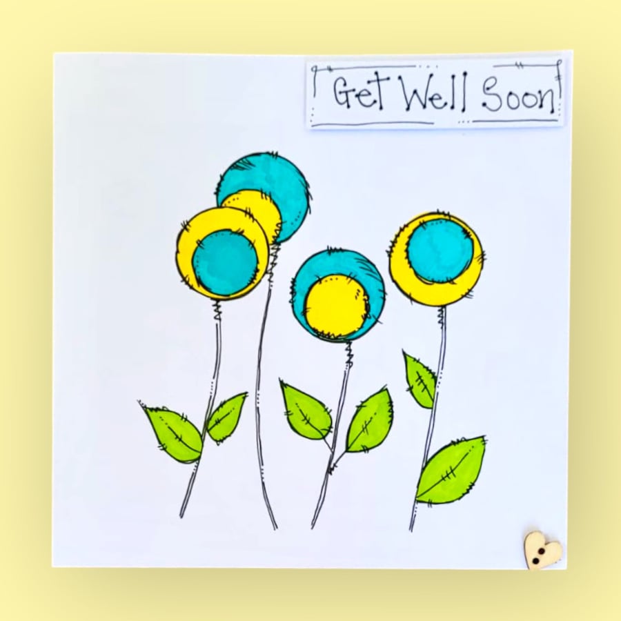 Whimsical flowers card