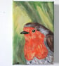 Robin small original painting on canvass - Image 1