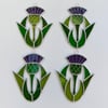 Stained Glass Thistle - Handmade Hanging Window Decoration 