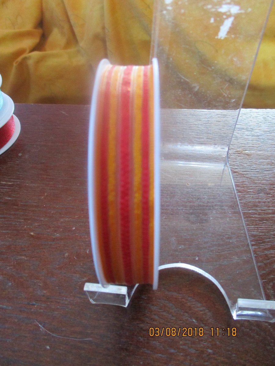 1.5m Orange Stripe Ribbon