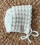 Bridgerton Bonnet 100% Merino Wool Off White - Image 6
