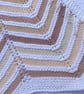 Neutral shades baby blanket 100% cotton. Slightly imperfect. - Image 3