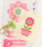 Simple Nordic Scandi Flower Birthday Thank You Card Counted Cross Stitch Pattern