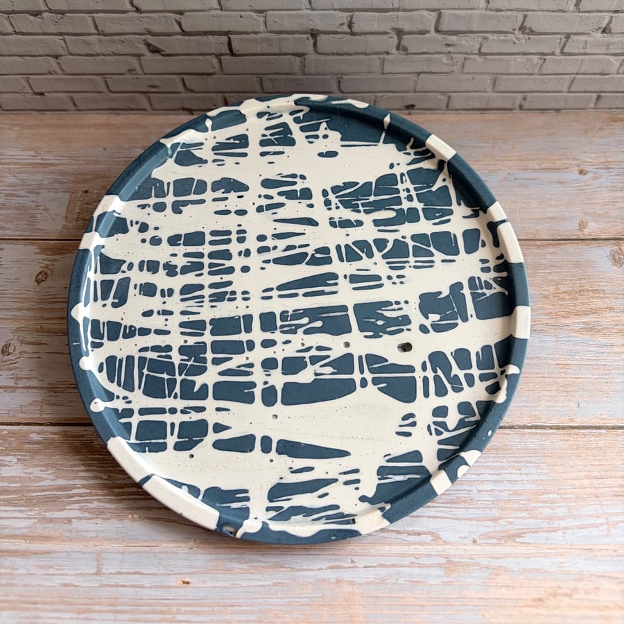 Graffitti Style Round Trinket Tray