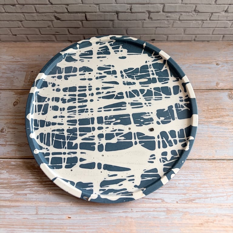 Graffitti Style Round Trinket Tray
