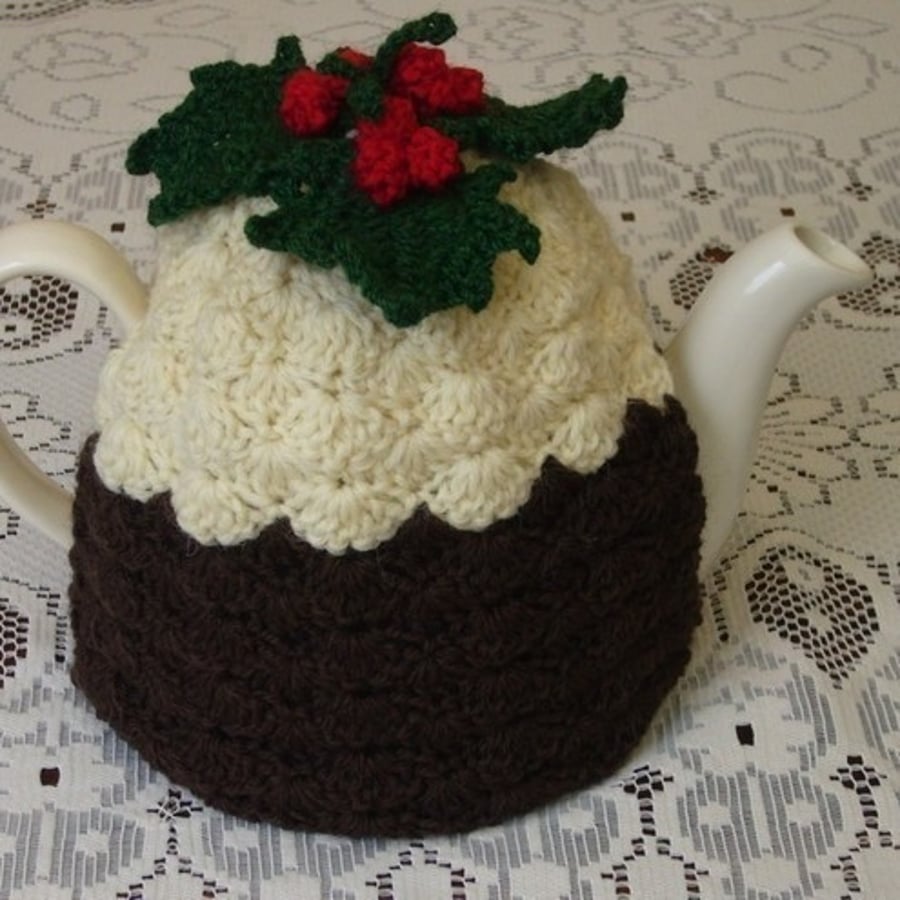 4-6 Cup Crochet Tea Cosy Cosie Cozy Christmas Pudding Design (Made to order)