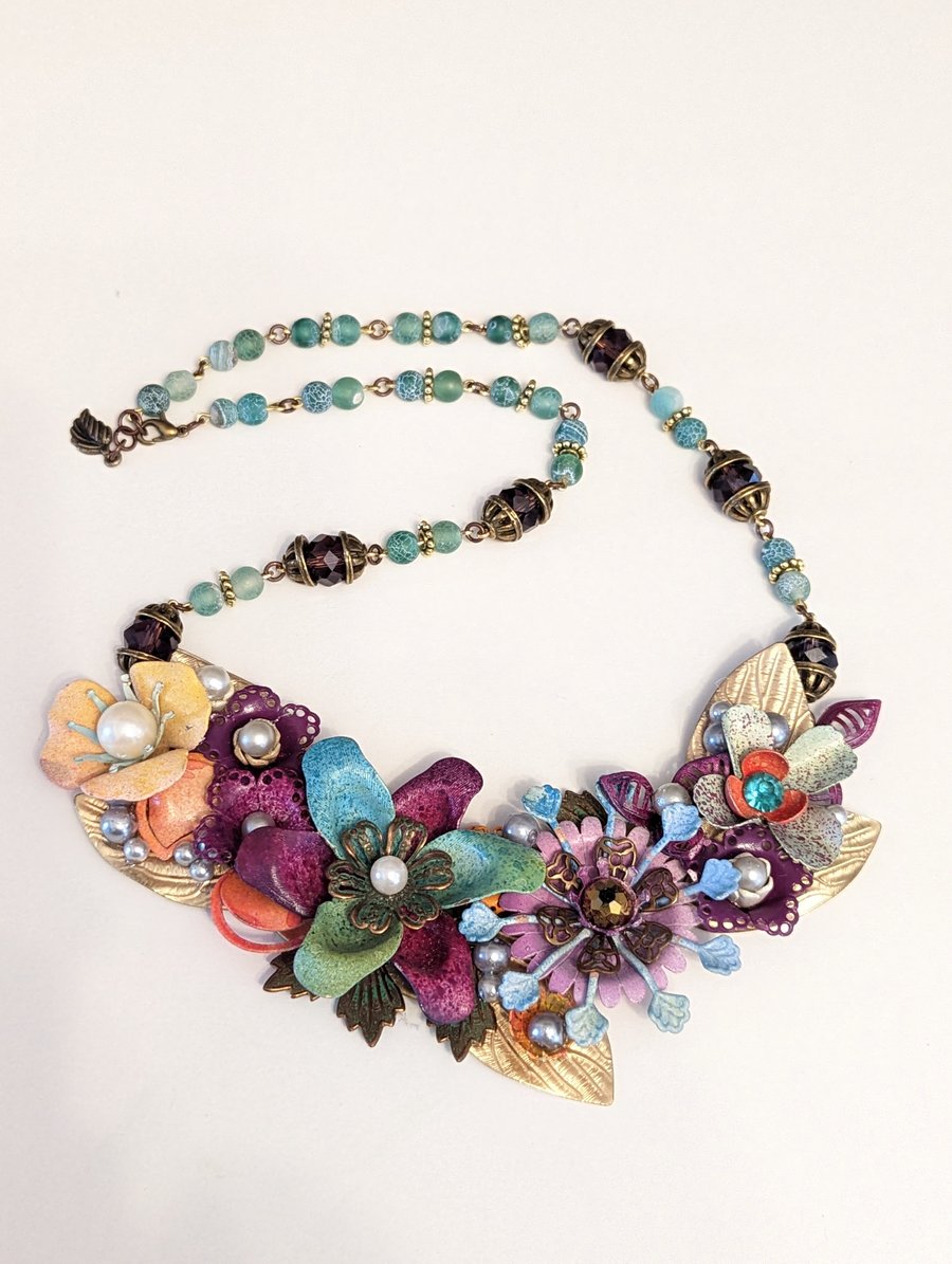 Floral statement necklace