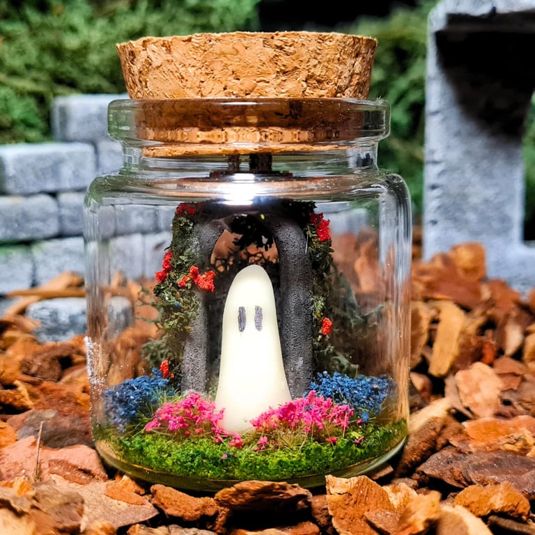 Adopt a Ghost in a Jar Official Jarling Thornarch Handmade Glow Dark Pet Ghost