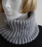 Loom Knitted Neck Warmer In Chunky Light Grey Medium To Large  (A109) - Image 4