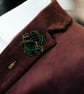 Flower Lapel Pin, Green Flower, Wedding Buttonhole  - Image 2