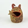 Wild beast salt or chilli pot with forked tongue spoon