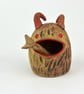 Wild beast salt or chilli pot with forked tongue spoon