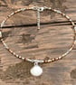 Sterling Silver Shell & Miyuki Beaded Anklet. Sterling Silver. Extension Chain.  - Image 6