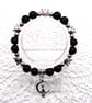Obsidian Elasticated Cat Bracelet and Earrings Set.  - Image 3