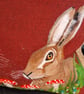 Needle Felted Hare & Mushroom Cushion  Pillow  Handmade Woodland Forest Decor - Image 7