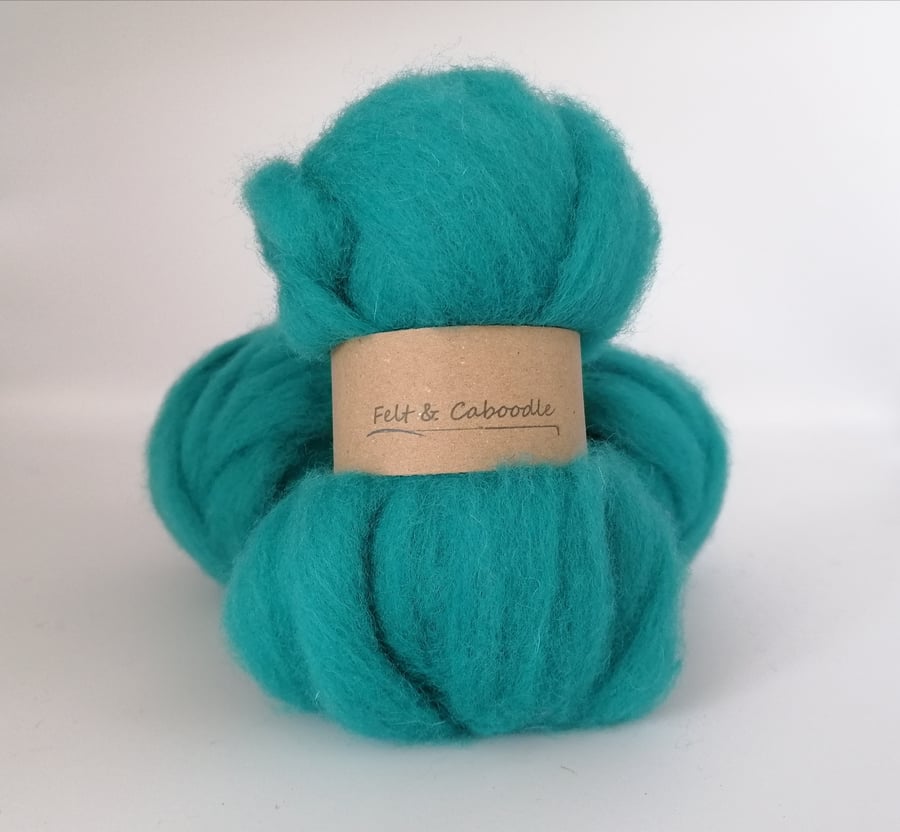 Aqua Carded Corriedale wool fibre 