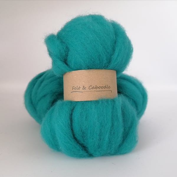 Aqua Carded Corriedale wool fibre 