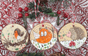 Christmas log slice ornaments