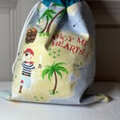Pirate desert island themed drawstring bag 