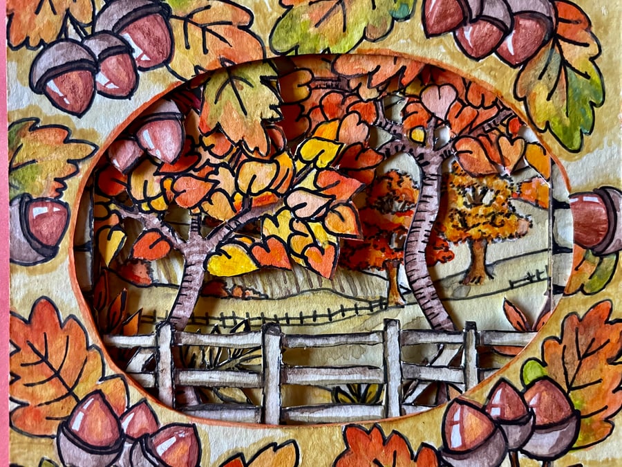 Hand painted 3D greetings card