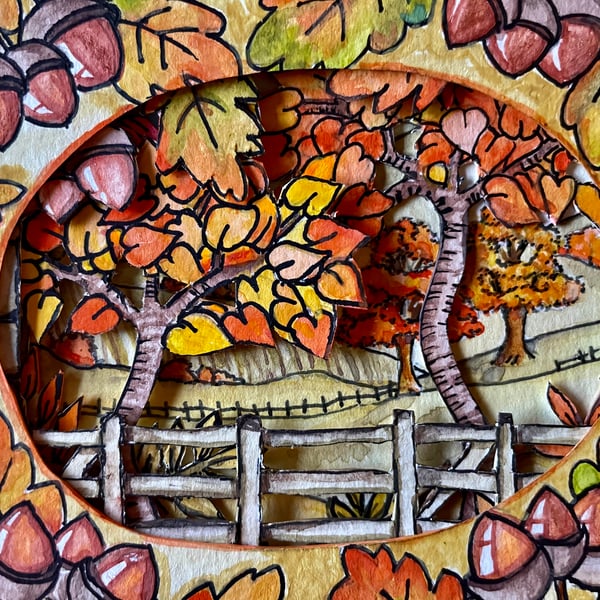 Hand painted 3D greetings card