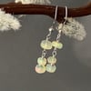 Dainty Delicate Ethiopian Opal Gemstone Sterling Silver Drop Earrings 