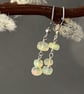 Dainty Delicate Ethiopian Opal Gemstone Sterling Silver Drop Earrings 