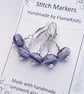 Lampwork Stitch Markers - Purple Swirls - Image 7
