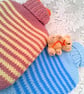 Small Hot Water Bottle and Striped Cover with Large Buttons, Child's Gift Ideas - Image 1