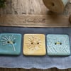Set of 3 Botanical Handmade Ceramic Buttons
