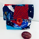 Small fabric pouch, made with preloved fabrics