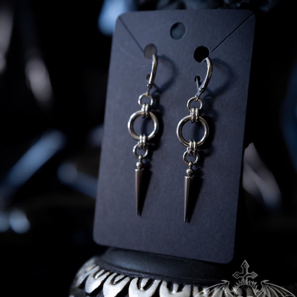 Custom spiked chainmail earrings 
