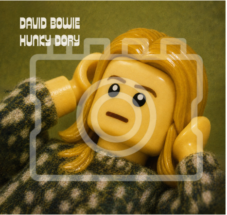 DAVID BOWIE - Hunky Dory - Lego-inspired Album Cover - 5 x 5 - Mounted