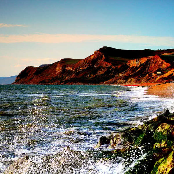 Picture West Bay Beach, West Bay Dorset Print Photo