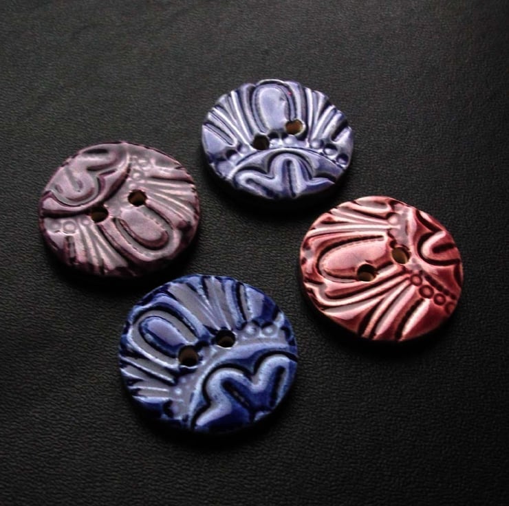 set of four large ceramic buttons - Folksy