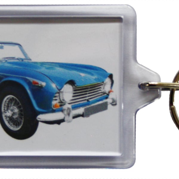 Triumph TR4A 1969 - Keyring with 50x35mm Insert - Car Enthusiast