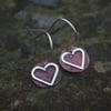 Copper and Silver Heart Earrings