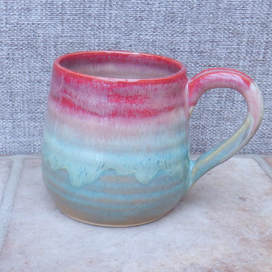 Cuddle mug coffee tea cup hand thrown stoneware pottery wheel handmade ceramic 