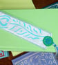Silkscreen printed bookmark with Dorset button embellishment  - Image 1