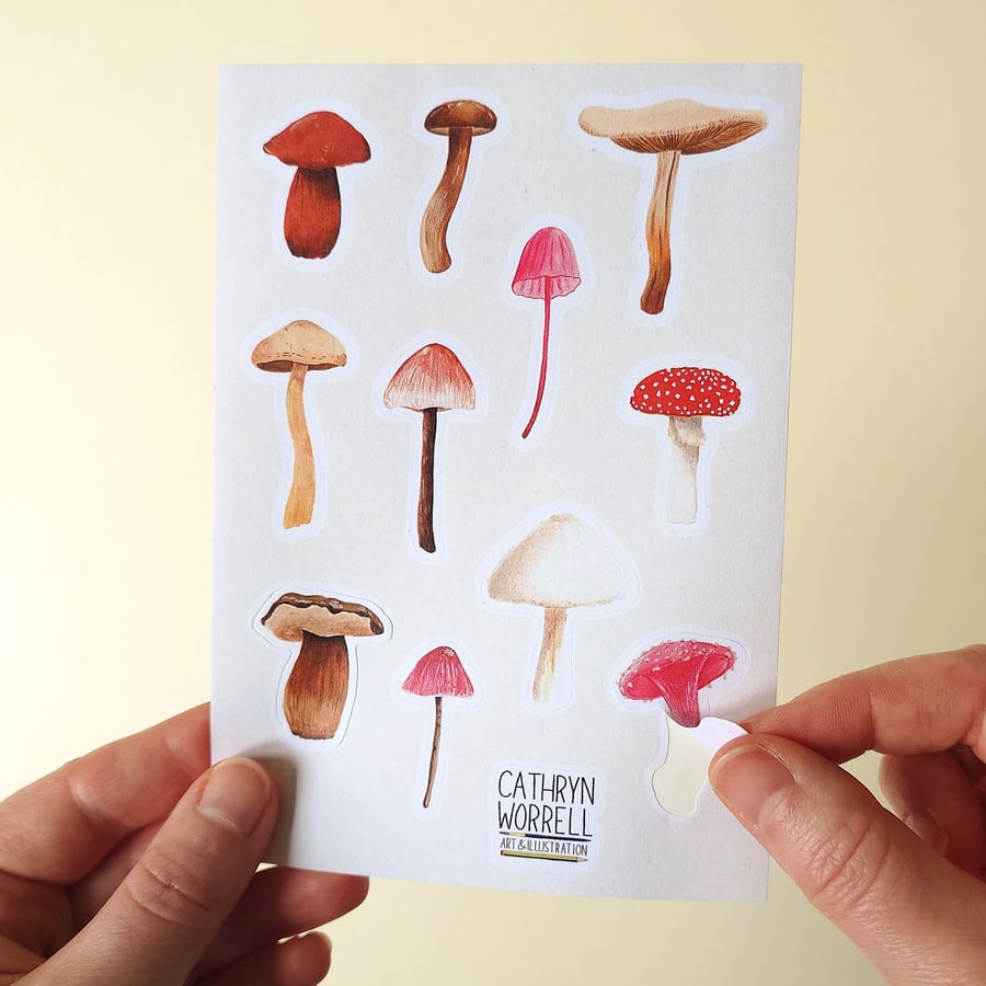 Mushroom sticker sheet