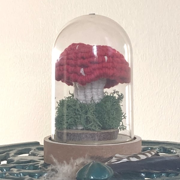 Macrame Toadstool Display Bell, inc Free UK delivery, 