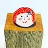 Happy Face porcelain brooch 