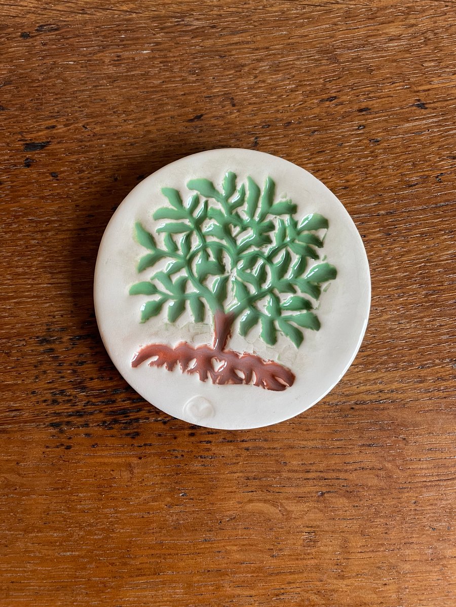 NEW!  Tree of Life ceramic coaster