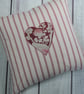 Vintage Fabric Heart Cushion