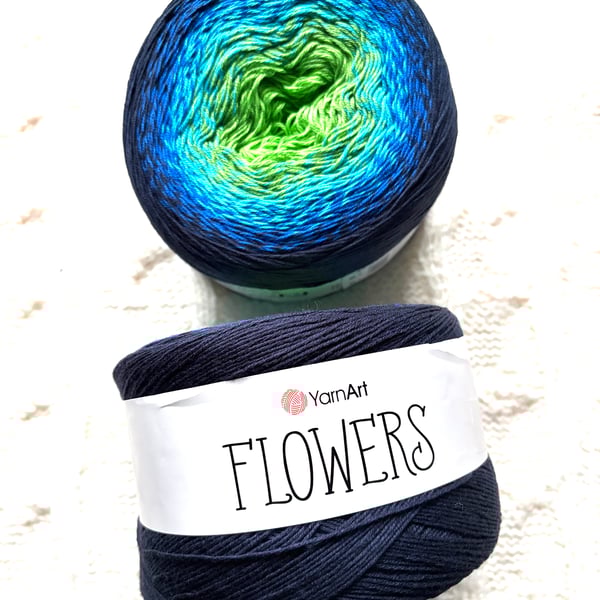 1 cake x 250g YarnArt Flowers Yarn Cake - Colour 300 : Cotton Blend