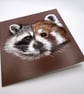 Raccoon and Red Panda Greeting Card – Blank Inside Animal Art - Image 2